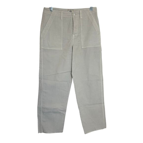 BSBEE Cream Soft Thin Ribbed Corduroy Cotton Straight Leg Ankle Pants sz 28 - Picture 1 of 9